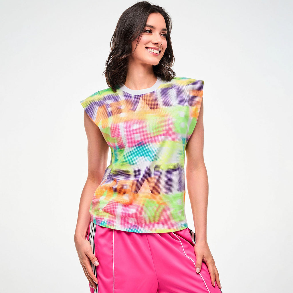 Electric Feel Muscle Tank With Extended Shoulder - Wear It Out White Z1T001346