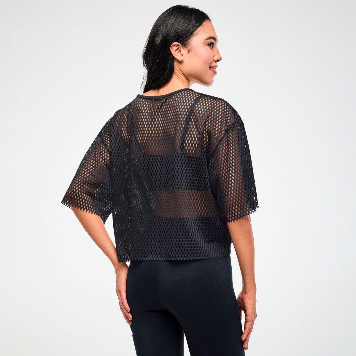 Zumba Basic Mesh Crop Top - Bold Black Z1T001483