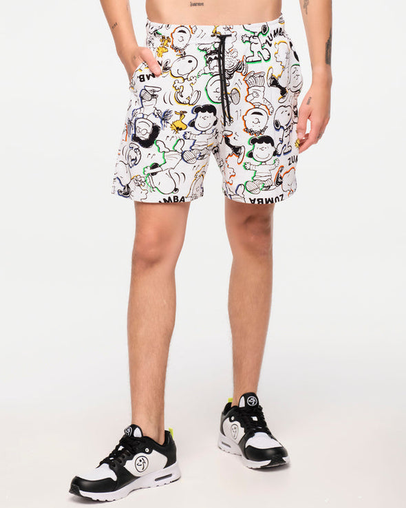 Zumba X Peanuts Men's Knit Short - White Z2B000060