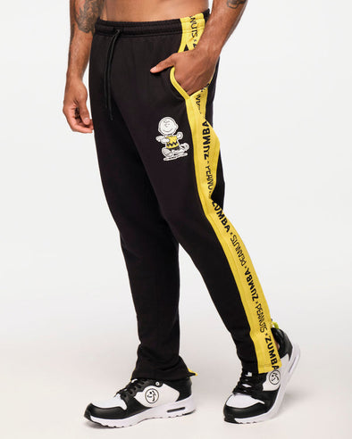 Zumba X Peanuts Men's Knit Jogger With Side Inserts - Bold Black Z2B000061