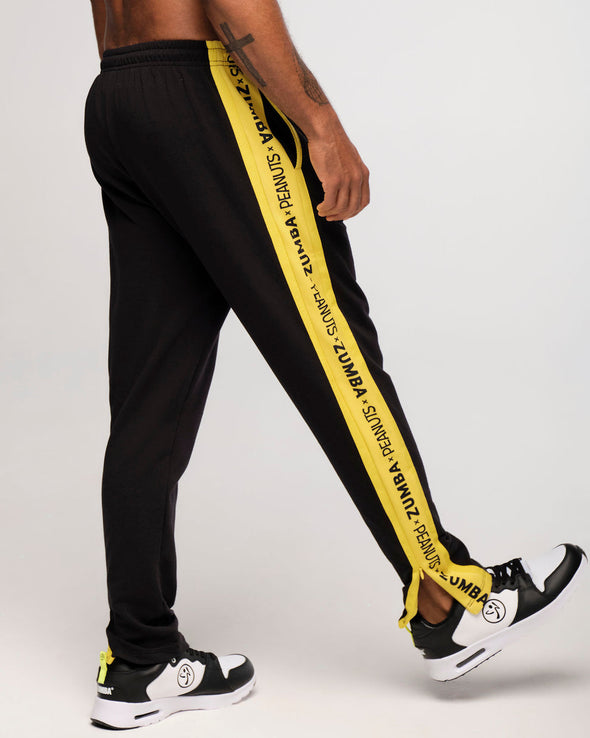 Zumba X Peanuts Men's Knit Jogger With Side Inserts - Bold Black Z2B000061