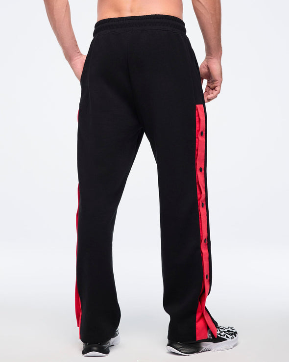 Zumba Haus Men's Knit Pants With Side Snaps - Bold Black Z2B000069