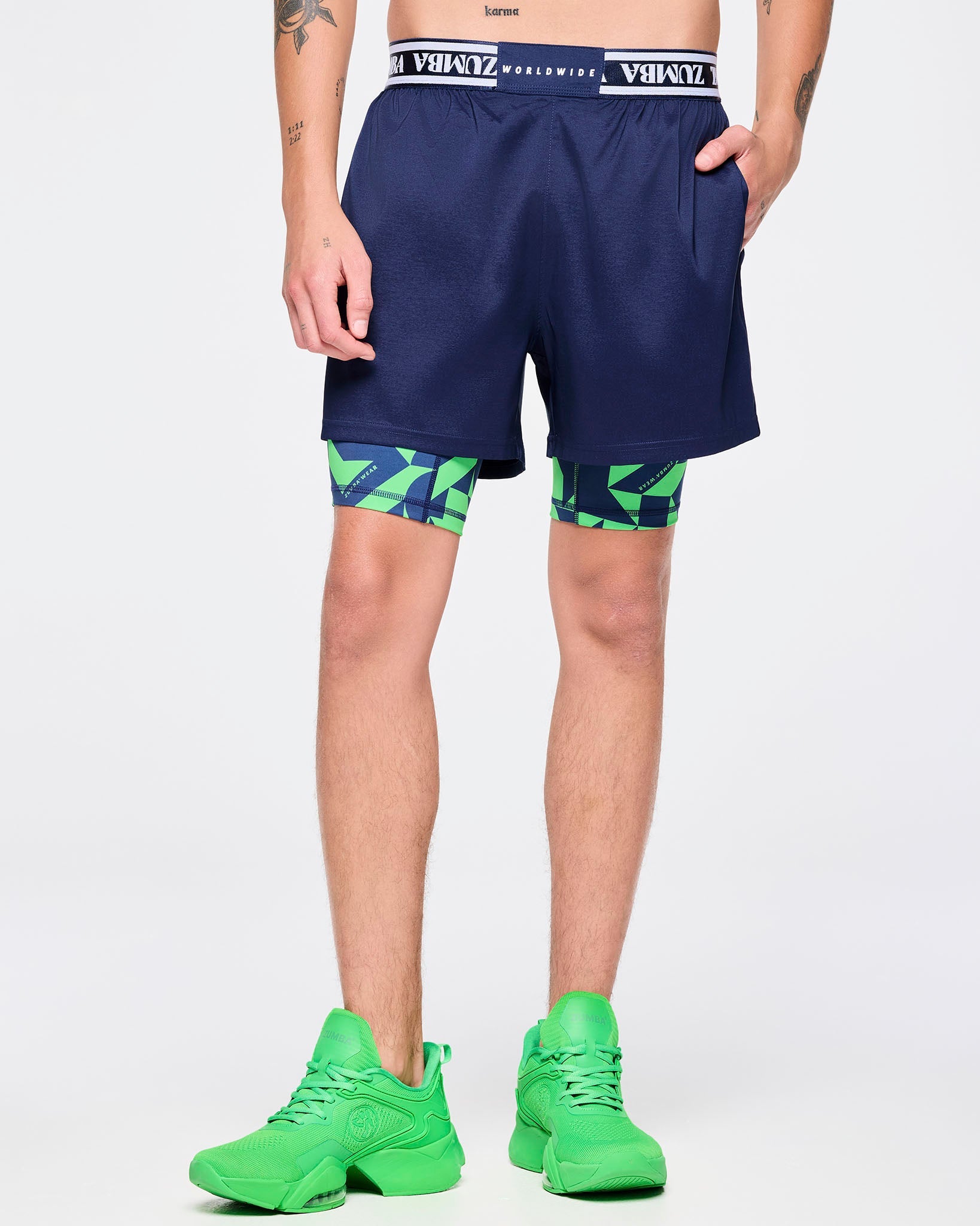 フィットネスボトムス Zumba Out Loud Men's Shorts With Inner Liner Let's Go Indigo Zumba Out Loud Men's Shorts With Inner Liner - Let's Go