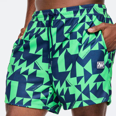 Zumba Out Loud Men's Mesh Shorts - Navy/Green Z2B000071