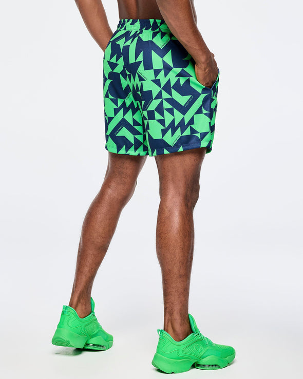 Zumba Out Loud Men's Mesh Shorts - Navy/Green Z2B000071