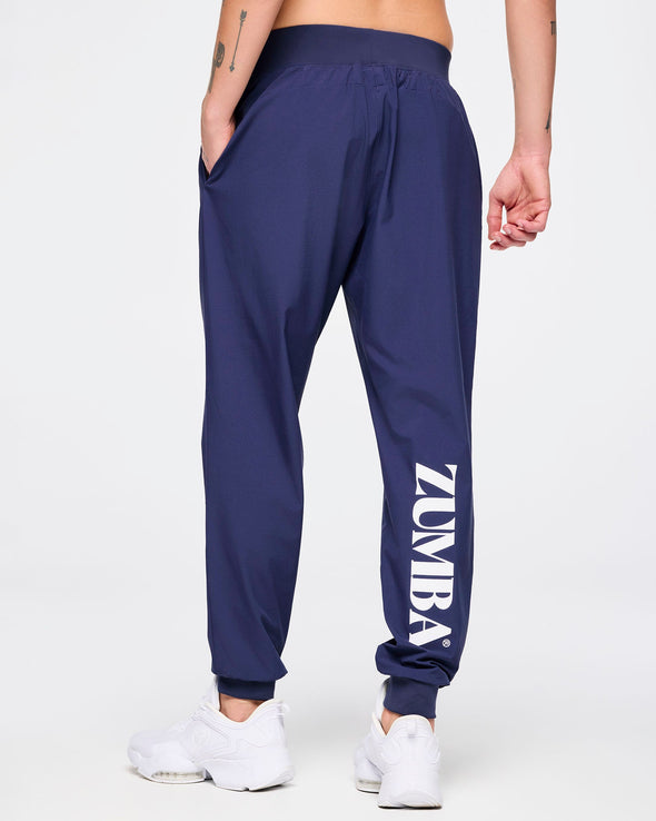 Zumba Out Loud Men's Stretch Woven Slim Ankle Joggers - Let's Go Indigo Z2B000072