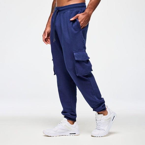 Blue Jean Men's Knit Denim Cargo Pants - Denim Z2B000074