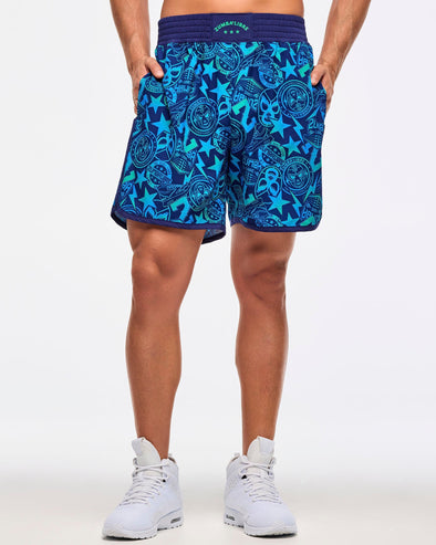 Zumba Libre Men's Woven Short - Blue/Green Z2B000080