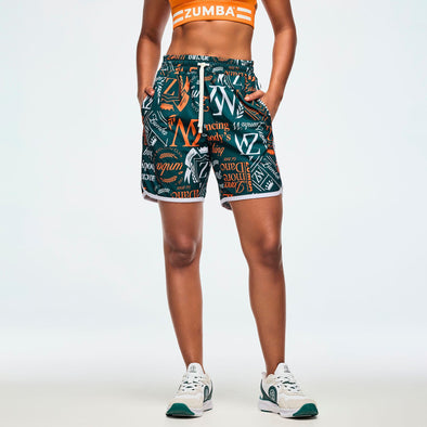 Class of 2001 Men's Woven Shorts - Dark Green/Orange Z2B000086