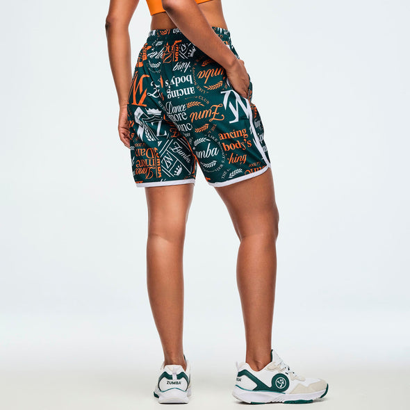 Class of 2001 Men's Woven Shorts - Dark Green/Orange Z2B000086