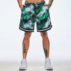 Apres Zumba Men's Mesh Shorts - Black/Green Z2B000088