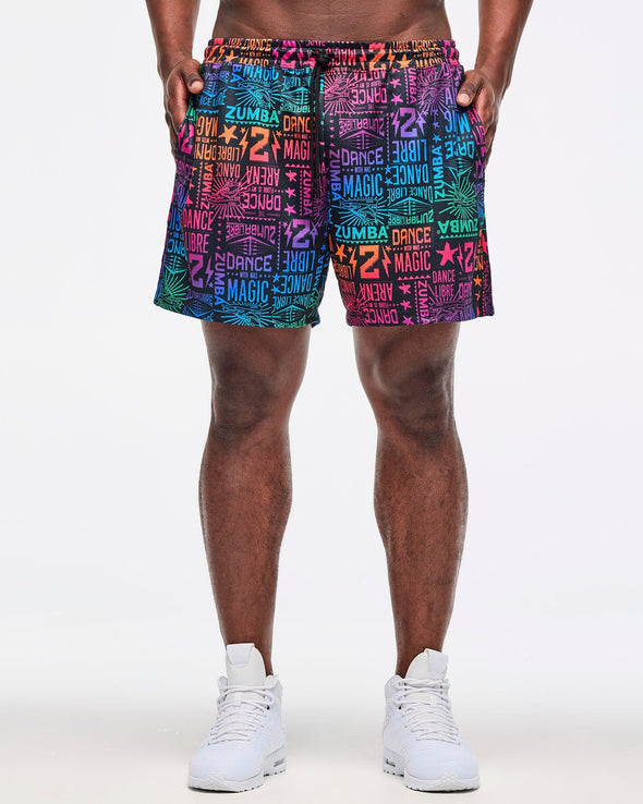 Zumba Libre Men's Mesh Shorts - Black/Pink Z2B000091