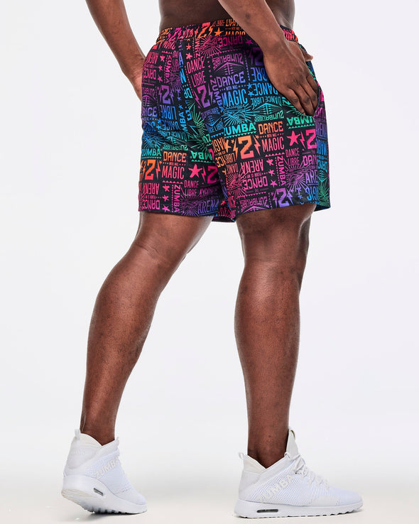 Zumba Libre Men's Mesh Shorts - Black/Pink Z2B000091