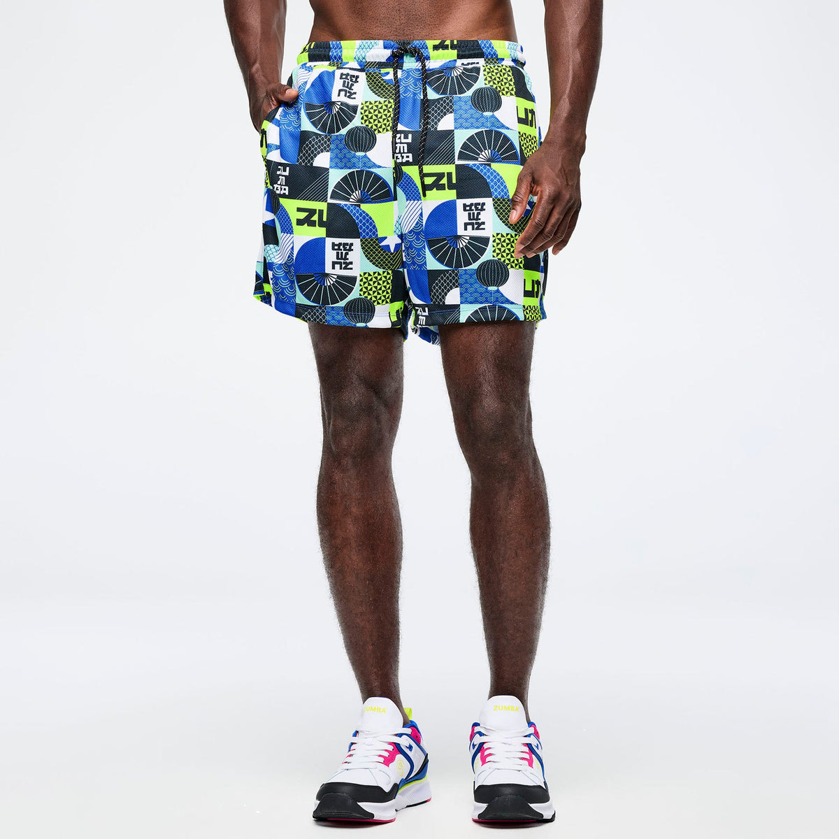Eastern Flavor Men's Mesh Shorts - Yellow/Blue Z2B000093