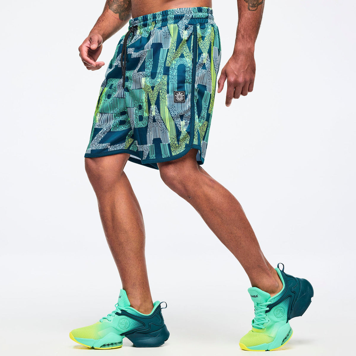 Latin Movement Men's Mesh Shorts - Teal/Green Z2B000098