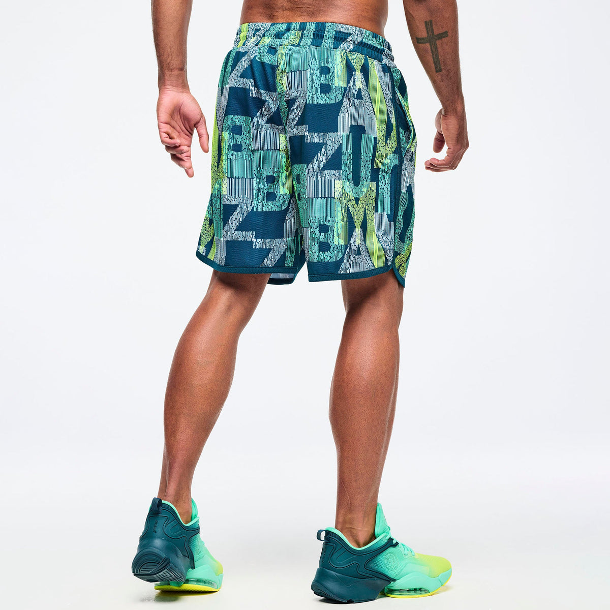 Latin Movement Men's Mesh Shorts - Teal/Green Z2B000098
