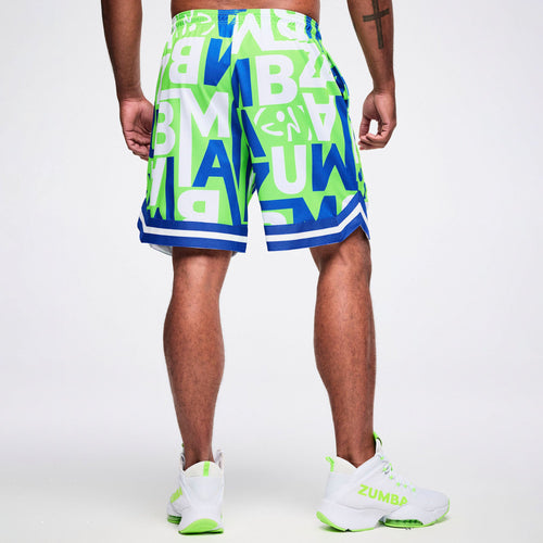 Dale-Z Men's Mesh Shorts - Green/Blue Z2B000119