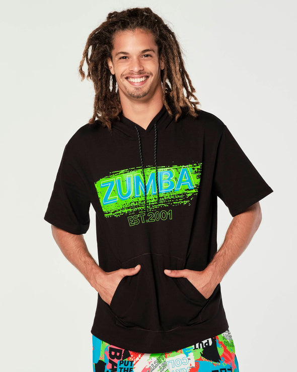 Zumba Since 2001 Short Sleeve Hoodie - Bold Black Z2T000037