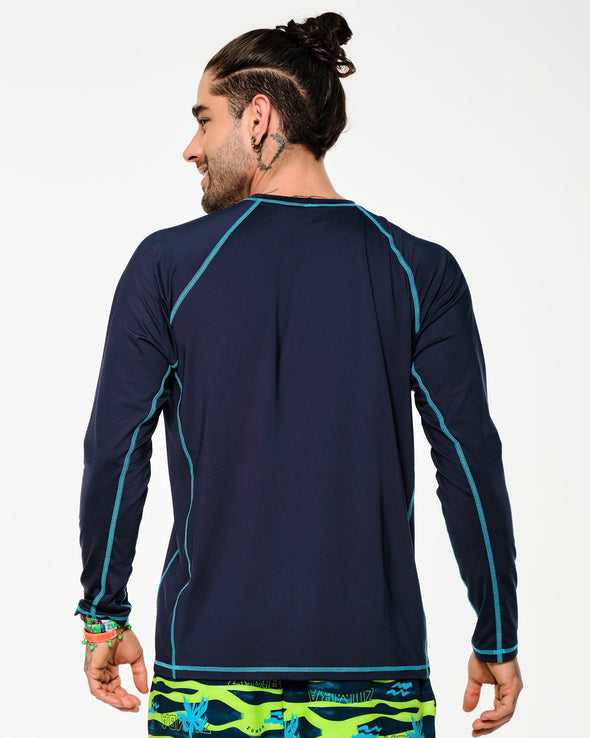 Zumba Sun And Swim Long Sleeve Rashguard - Let's Go Indigo Z2T000055