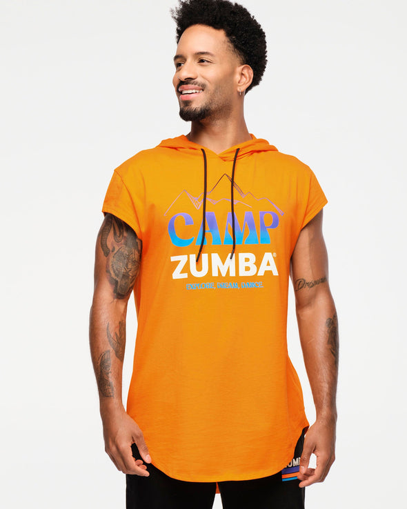 Zumba Explore Men's Cap Sleeve Hoodie Top - Orange You Hot Z2T000060