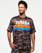Zumba Explore Men's Mesh Crew Neck Tee - Gray Expedition Z2T000061
