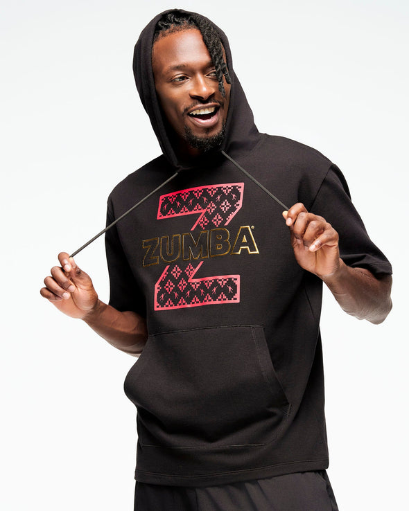 Zumba Holiday Short Sleeve Hoodie - Bold Black Z2T000079