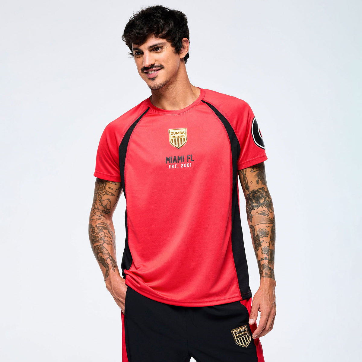 Men's Raglan Crew Neck With Shoulder Inserts - Cherry Z2T000081