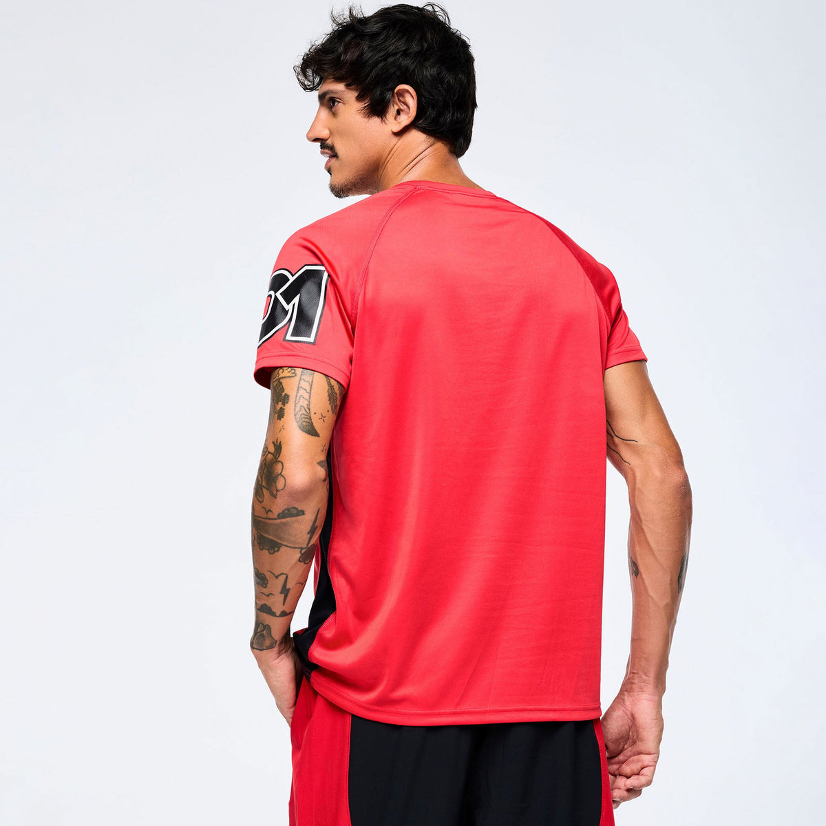 Men's Raglan Crew Neck With Shoulder Inserts - Cherry Z2T000081