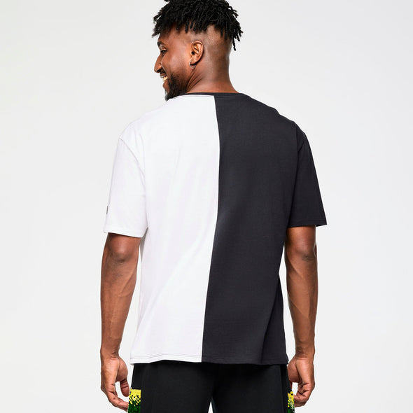 Zumba Men's Oversized Crew Neck Tee - Bold Black Z2T000083