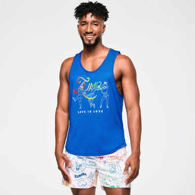 Zumba Men's Sleeveless Tank - Surfs Up Blue Z2T000087