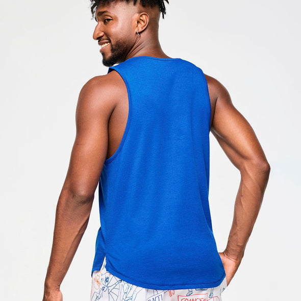 Zumba Men's Sleeveless Tank - Surfs Up Blue Z2T000087