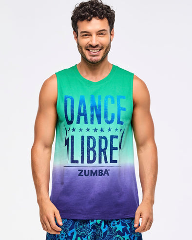 Zumba Libre Men's Wide Shoulder Tank - Groove With Me Green Z2T000091