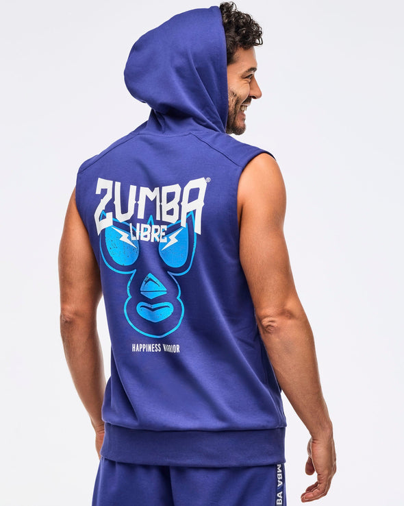 Zumba Libre Men's Sleeveless Zip-Up Hoodie - Soft Navy Z2T000092