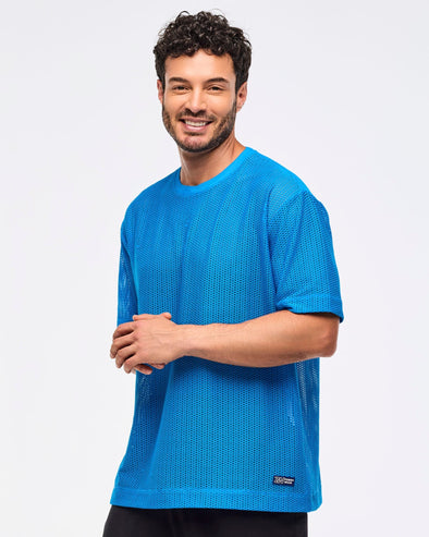 Zumba Libre Men's Mesh Top - Peek-A-Blue Z2T000093