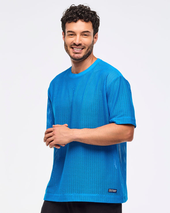 Zumba Libre Men's Mesh Top - Peek-A-Blue Z2T000093