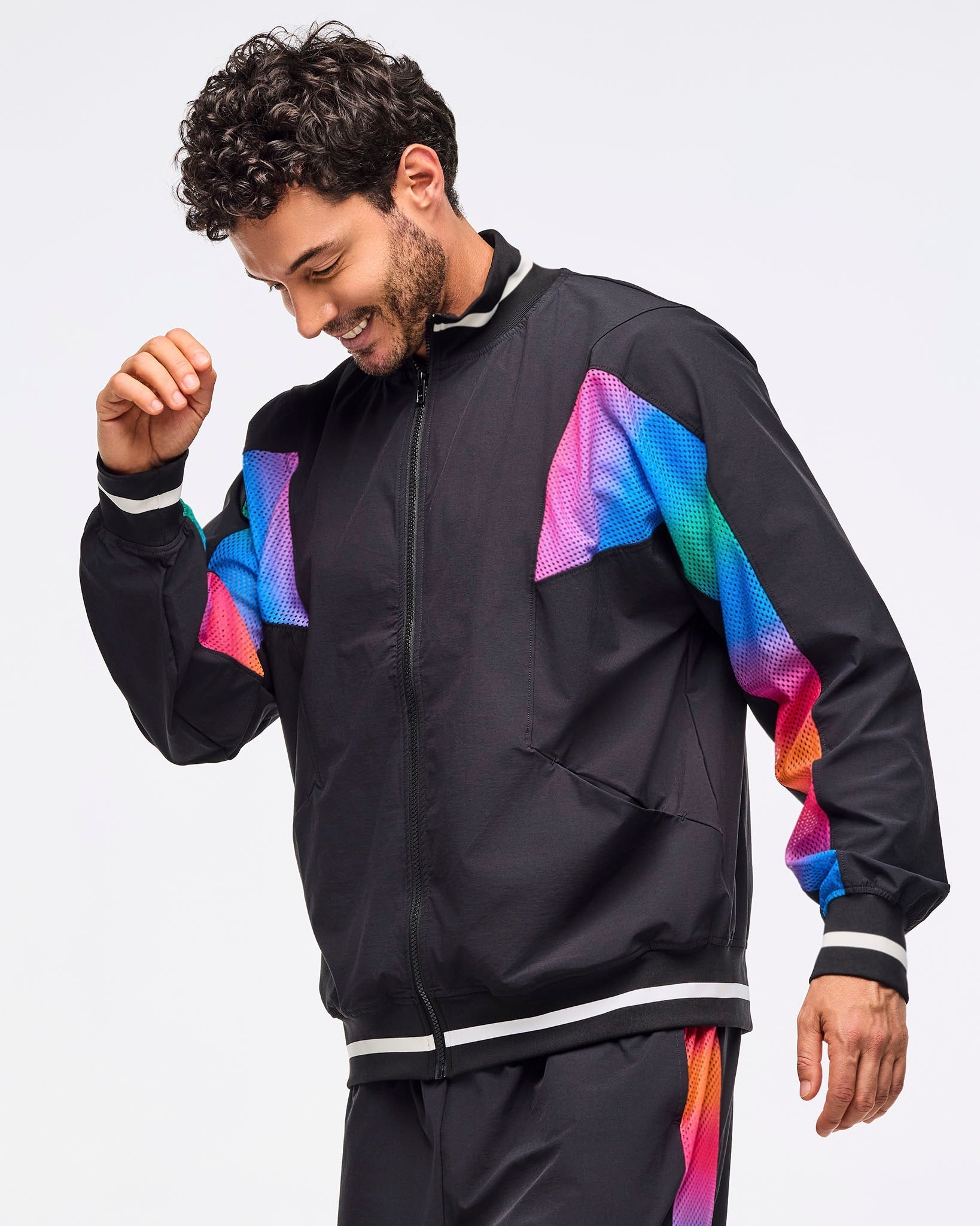 Zumba Libre Men's Oversized Dolman Track Jacket - Bold Black