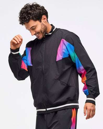 Zumba Libre Men's Oversized Dolman Track Jacket - Bold Black Z2T000095