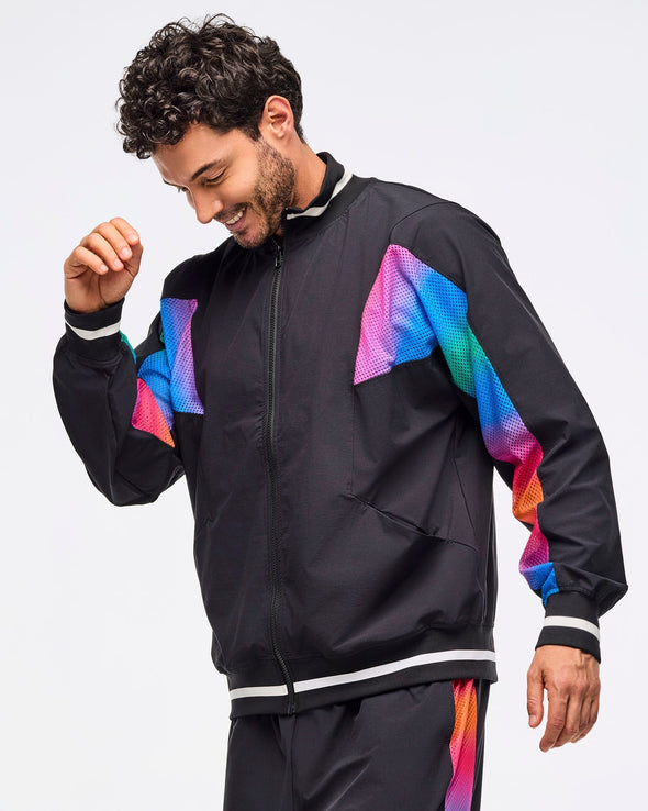 Zumba Libre Men's Oversized Dolman Track Jacket - Bold Black Z2T000095