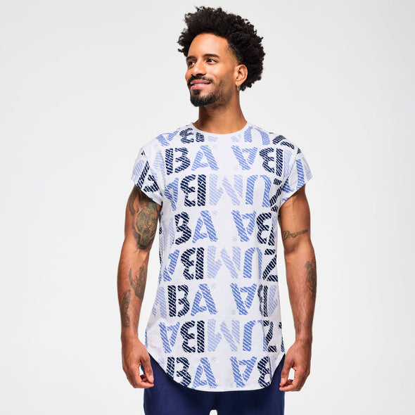 Blue Jean Men's Round Hem Tee - White/Blue Z2T000101