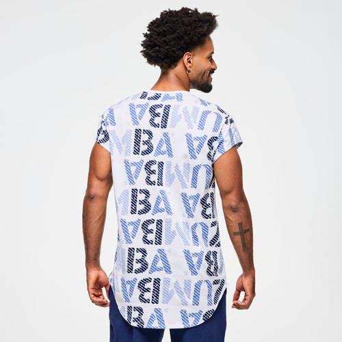 Blue Jean Men's Round Hem Tee - White/Blue Z2T000101