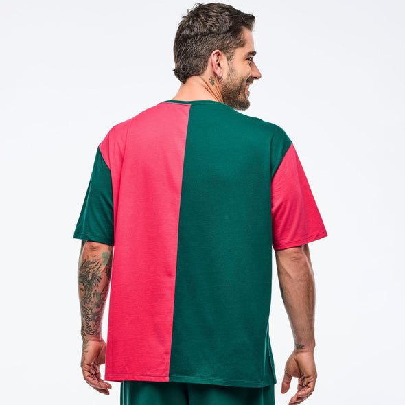 Zumba Holiday Men's Oversized Crew Neck Tee - Teal Tango Z2T000109