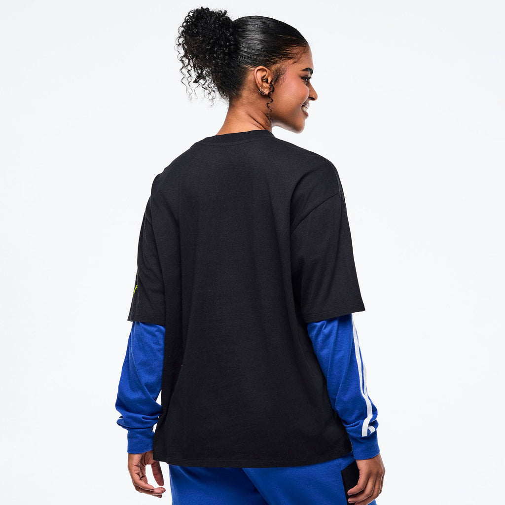 Eastern Flavor Men's Oversized Crew Neck Tee - Bold Black Z2T000117
