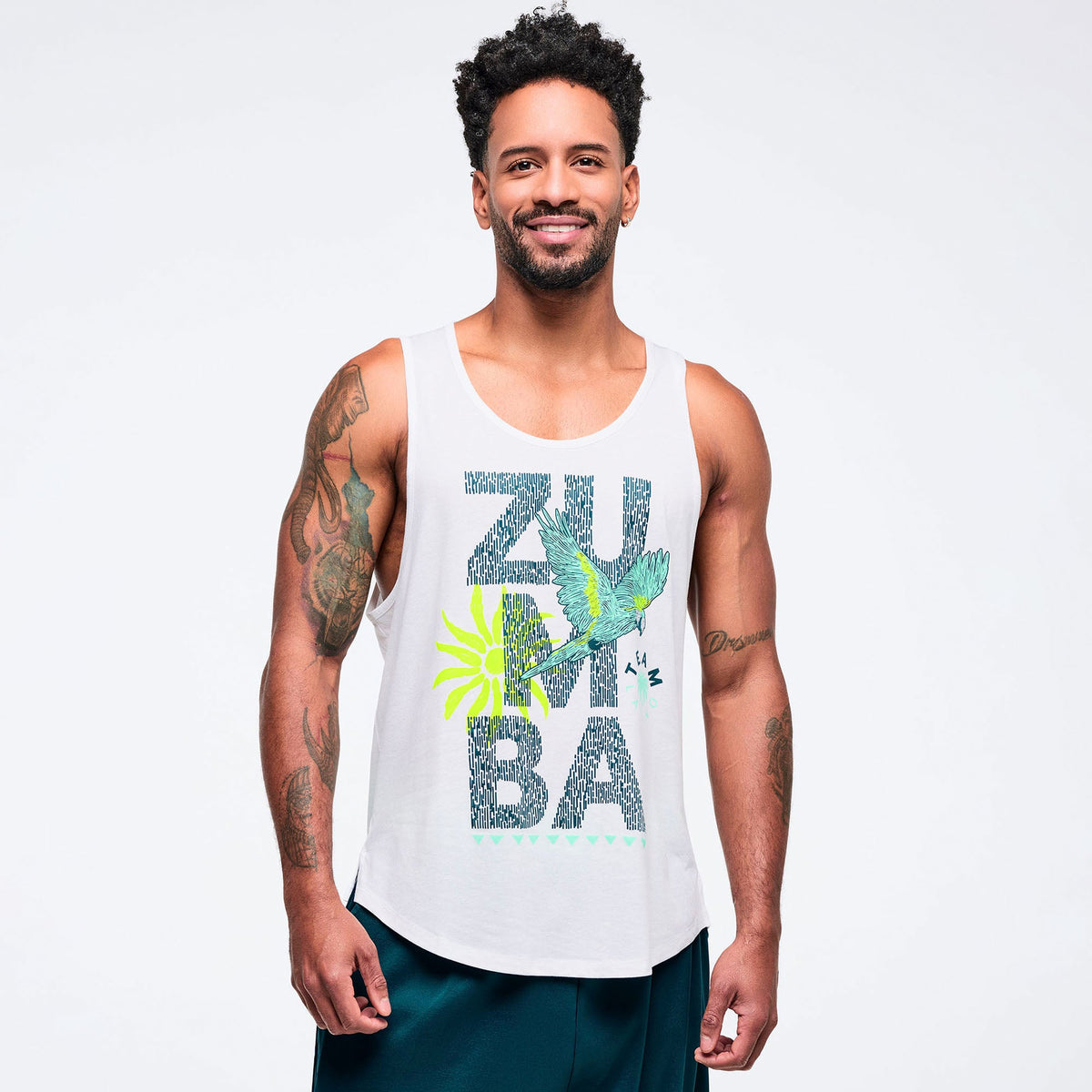 Latin Movement Men's Open Neck Tank - Wear It Out White Z2T000124