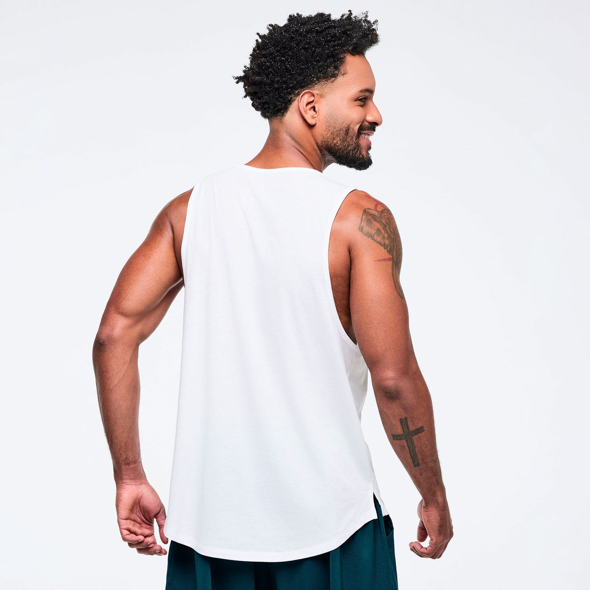 Latin Movement Men's Open Neck Tank - Wear It Out White Z2T000124