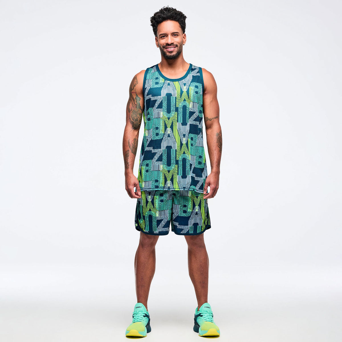 Latin Movement Men's Basketball Tank - Teal/Green Z2T000125