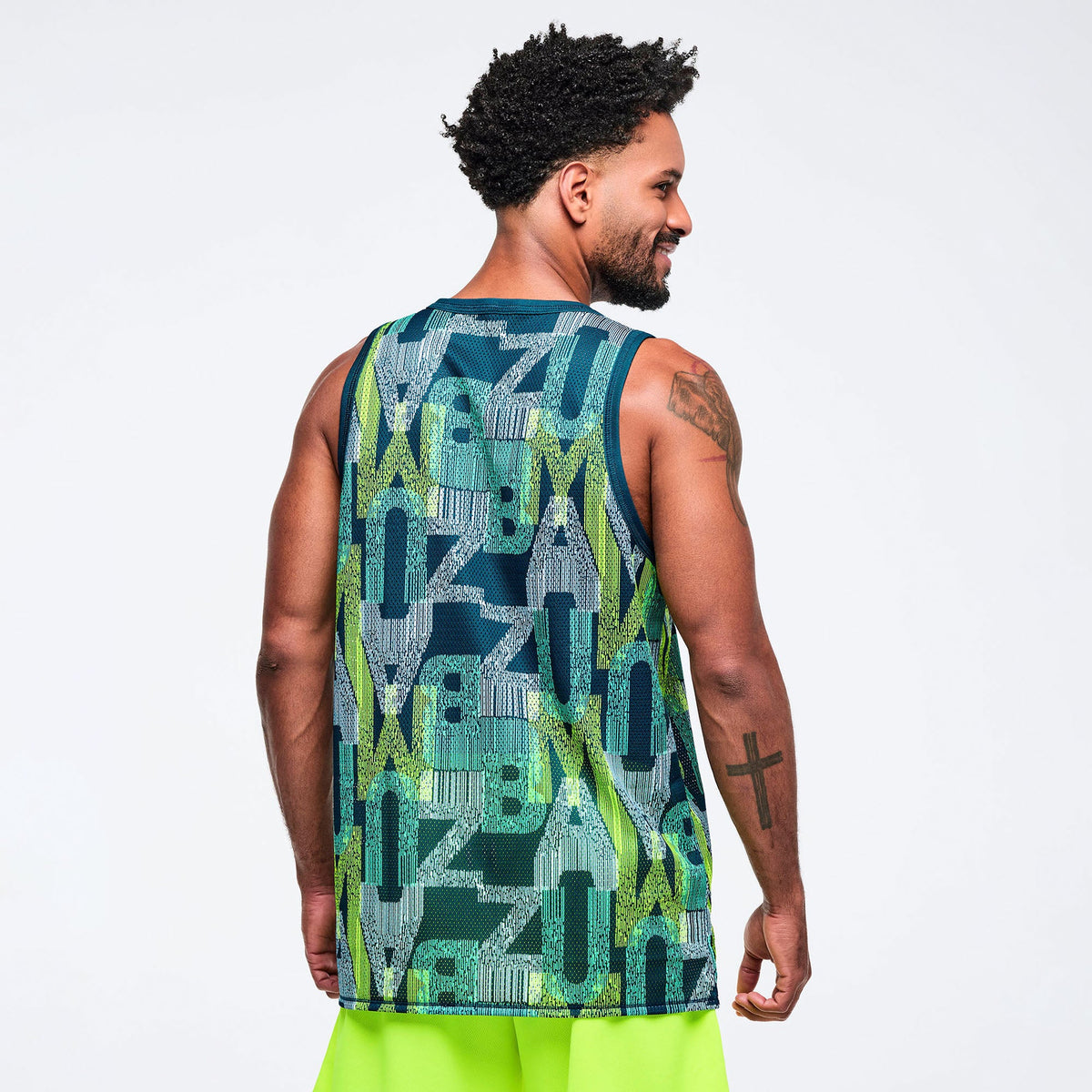 Latin Movement Men's Basketball Tank - Teal/Green Z2T000125