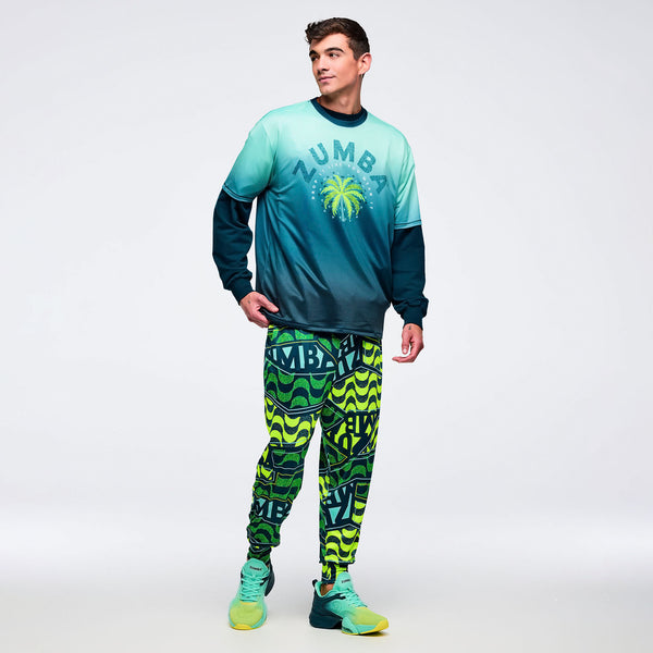 Latin Movement Men's Mesh Top - Green/Black Z2T000128