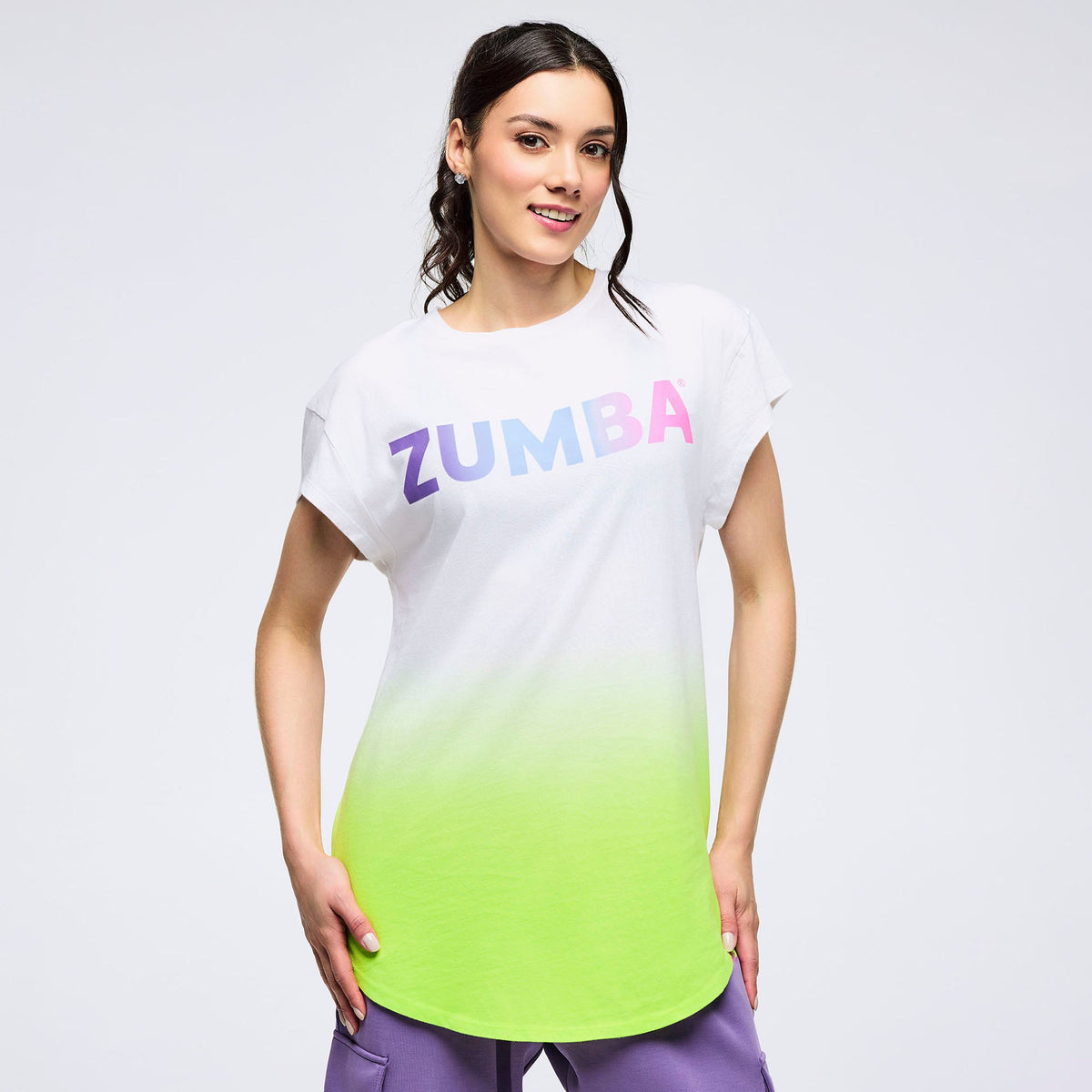 Pastel Men's Round Hem Tee - White/Green Z2T000147