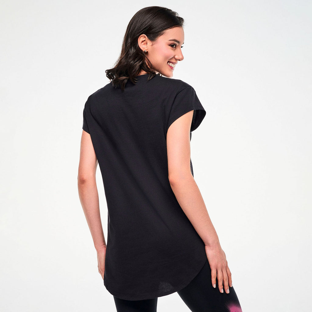 Electric Feel Men's Round Hem Tee - Bold Black Z2T000155