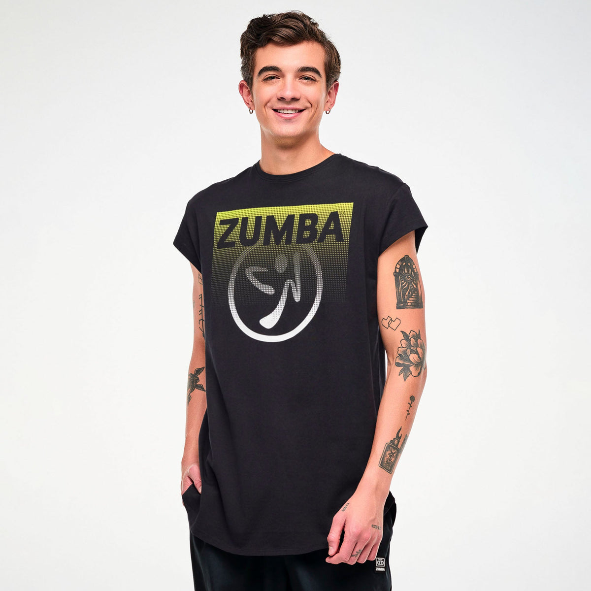 Electric Feel Men's Round Hem Tee - Bold Black Z2T000155